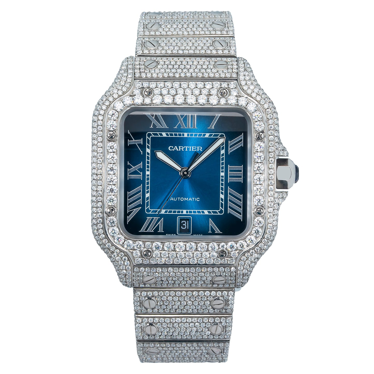 Santos Handset Moissanite Watch 40MM