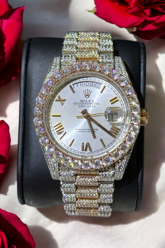 Rose Gold 41MM Handset Moissanite Watch 40MM